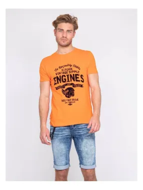 T-shirt col rond pur coton NADJAR - Orange