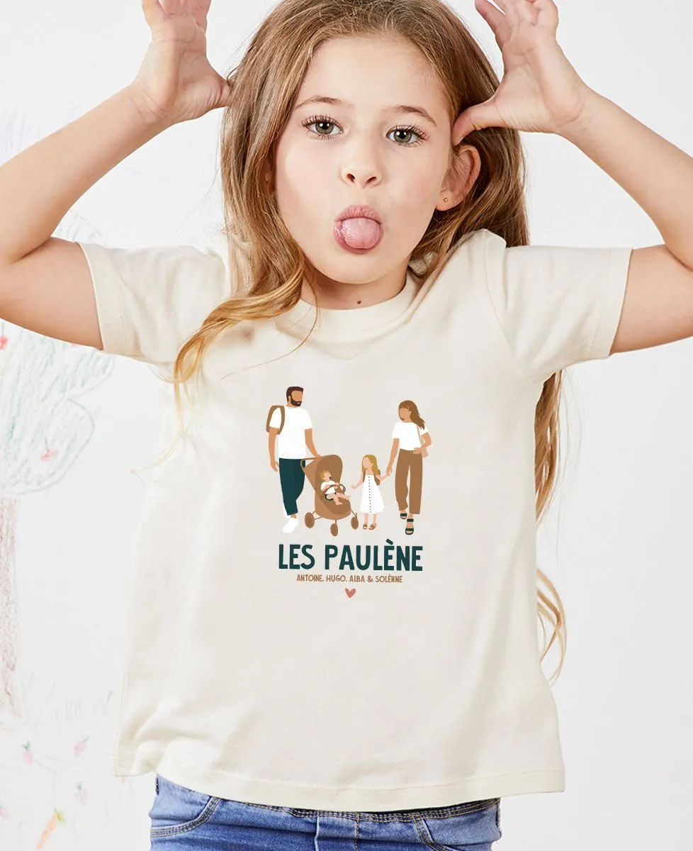 T-Shirt enfant Famille à l'école personnalisé