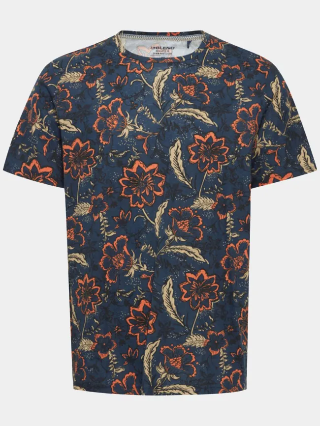 T-shirt floral bleu marine homme - Blend | wimod