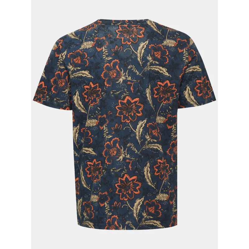 T-shirt floral bleu marine homme - Blend | wimod