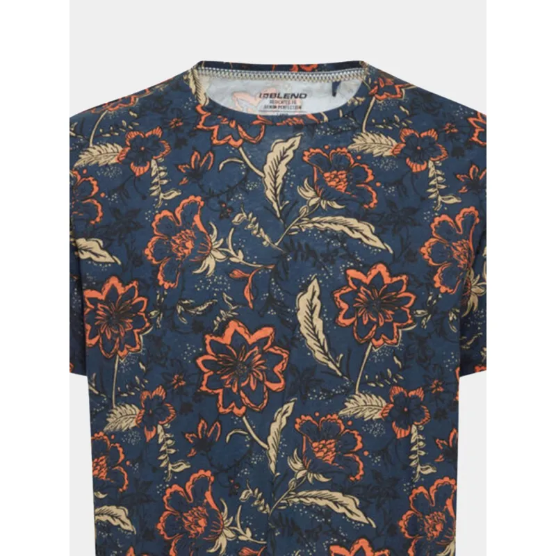 T-shirt floral bleu marine homme - Blend | wimod