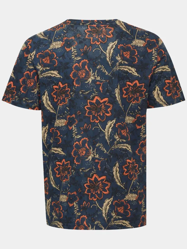 T-shirt floral bleu marine homme - Blend | wimod