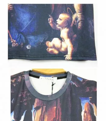 T shirt La Vierge aux Rochers Da Vinci Religion Slim  Imprimé