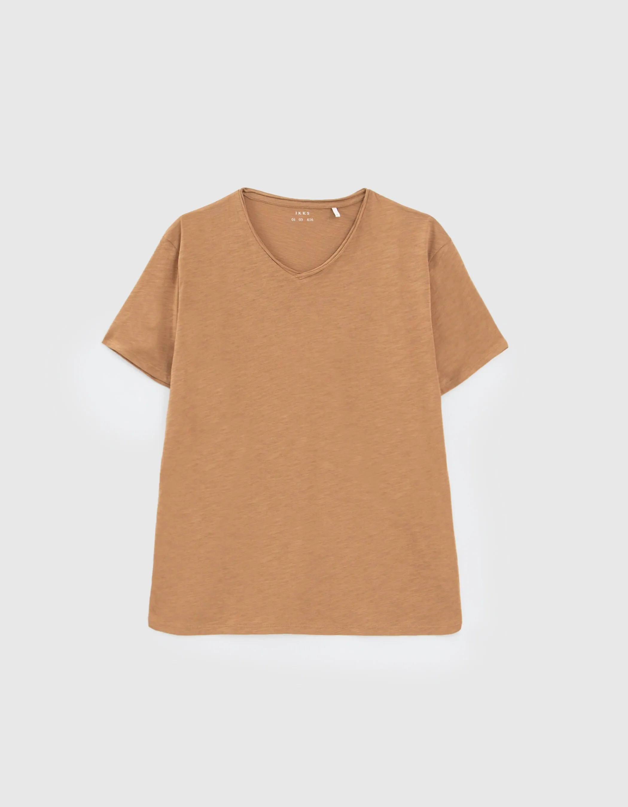 T-shirt L'Essentiel cappuccino encolure V Homme