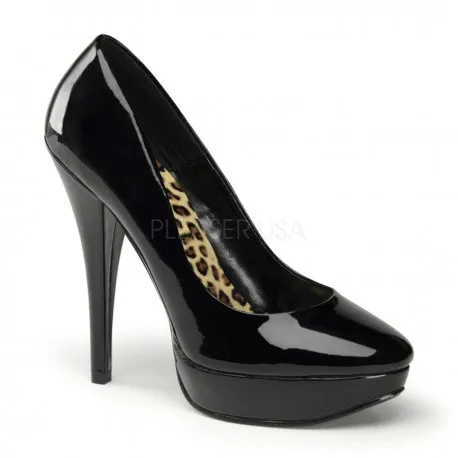 Taille 36 Escarpins Plateformes Pin Up Couture HARLOW-01 Noir vernis - Talons-Oh.com