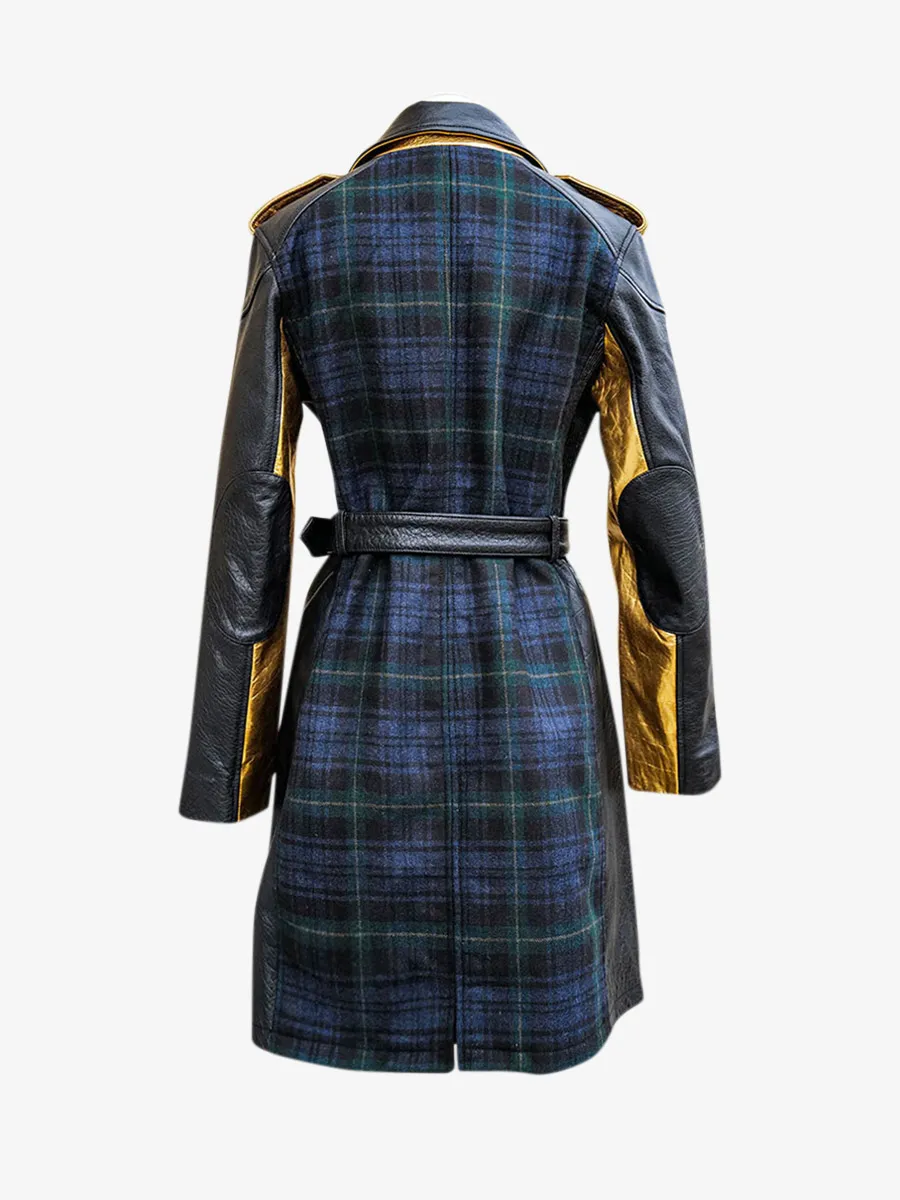 TRENCH CUIR FEMME VERT LeTrench - Tartan Vert