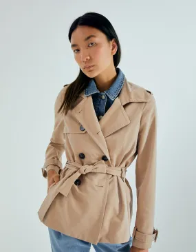 Trench double parementure denim femme