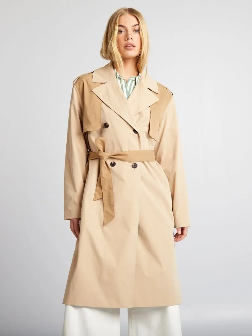 Trench long fluide - Beige