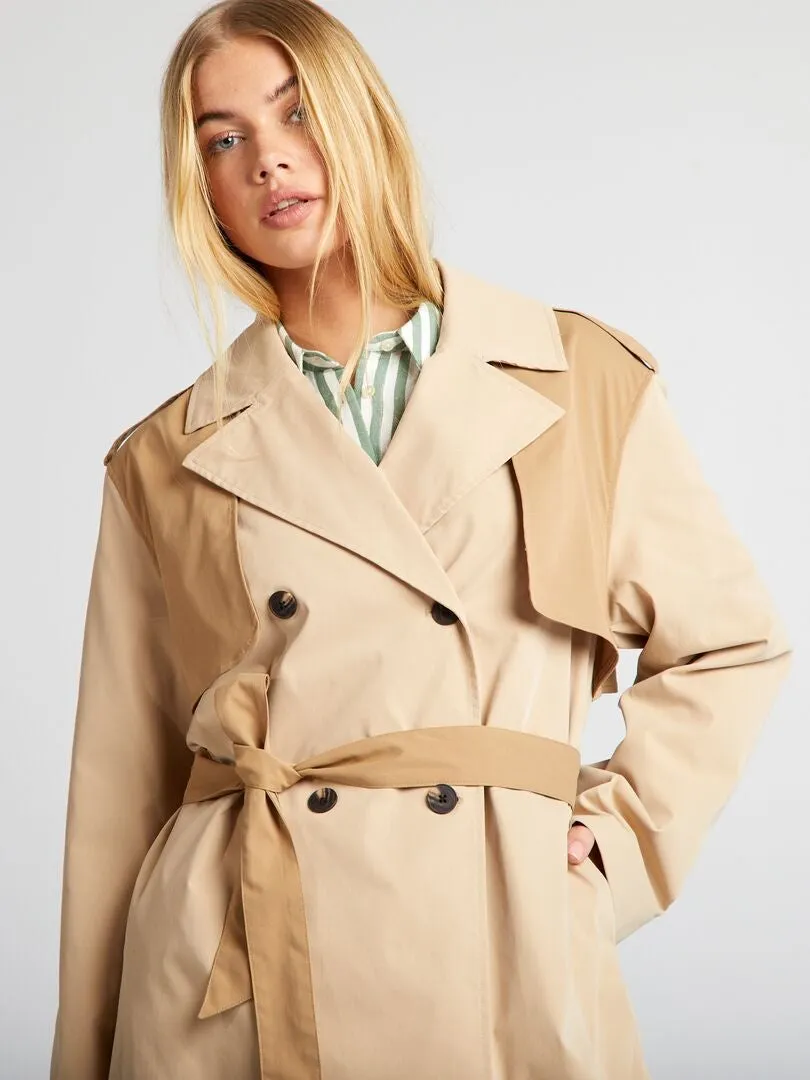 Trench long fluide - Beige