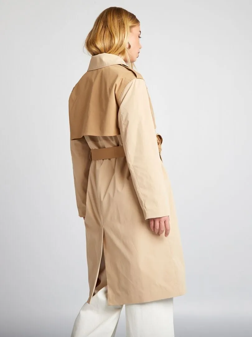 Trench long fluide - Beige