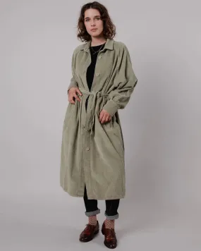 Trench velours en coton bio | kaki clair "corduroy jacket pale green" femme