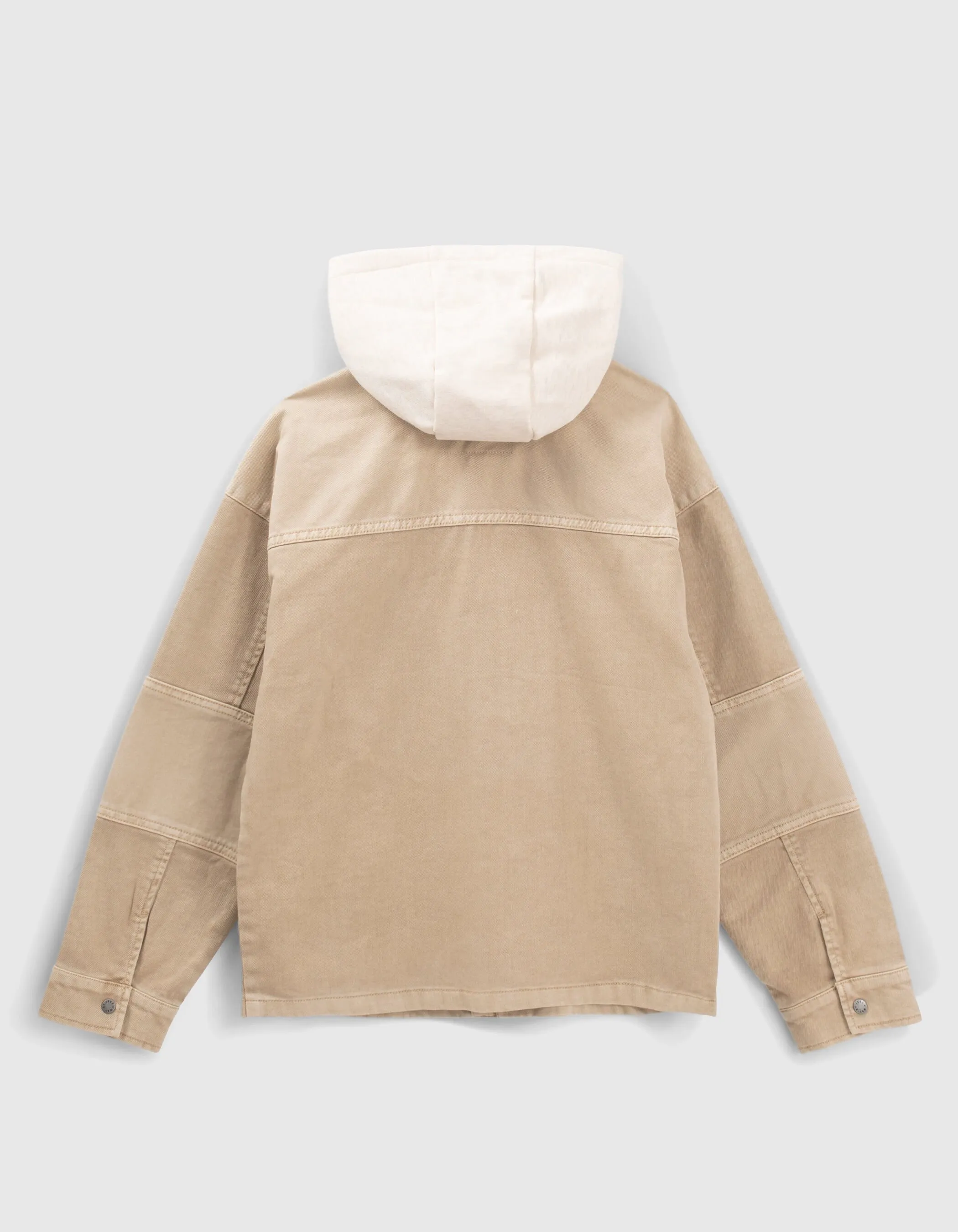 Veste en jean beige capuche amovible