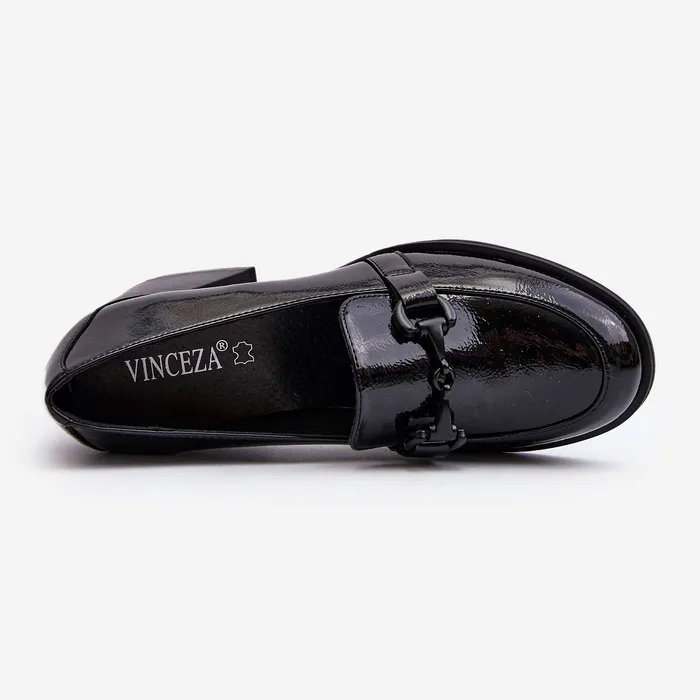 Vinceza Chaussures à talons hauts vernies noires Nireva le noir