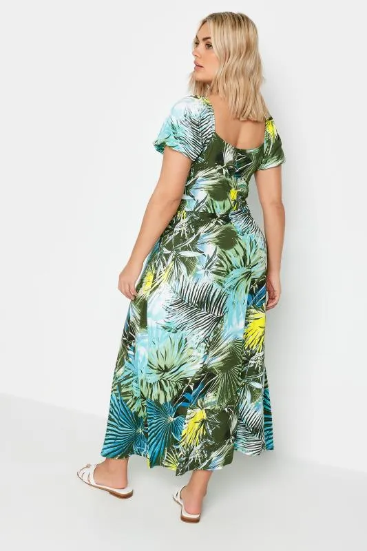 YOURS - Robe Maxi Bleue & Verte Design Tropical